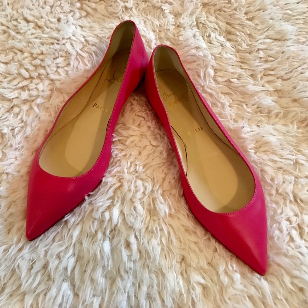 Christian Louboutin Pink Ballalla Leather Flats